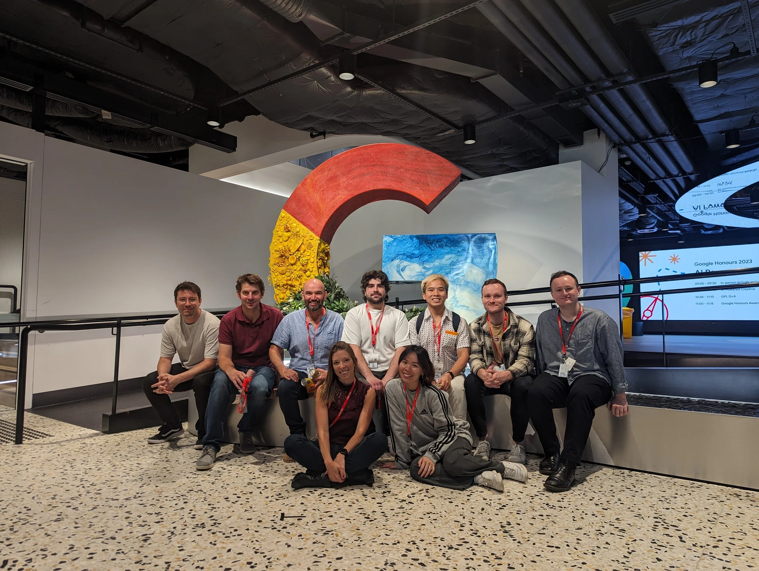 Ed Jones with a group of industry colleagues at a digital marketing industry event.